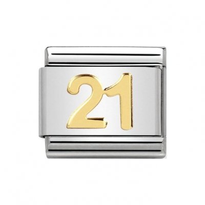 Nomination 21 Number Charm 18ct Gold.