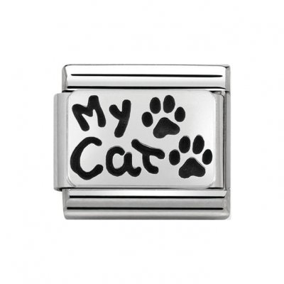 Nomination Silver  My Cat Plates Charm