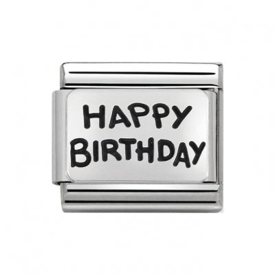 Nomination Silver Shine Happy Birthday Plates Charm