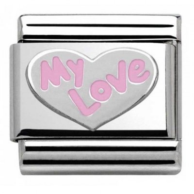 Nomination Silver Shine My Love Pink Heart Charm