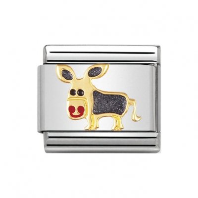 Nomination 18ct Gold & Enamel Donkey Charm.