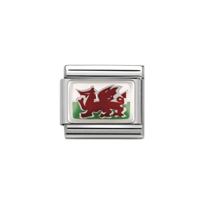 Nomination Silver Enamel Welsh Flag Charm