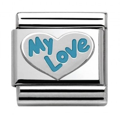 Nomination Silver Shine My Love Blue Heart Charm