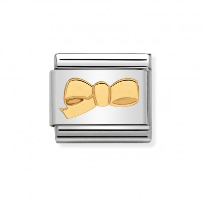 Nomination Bow Cherie Charm 18ct Gold.