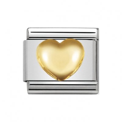 Nomination 18ct Gold Raised Heart Charm.