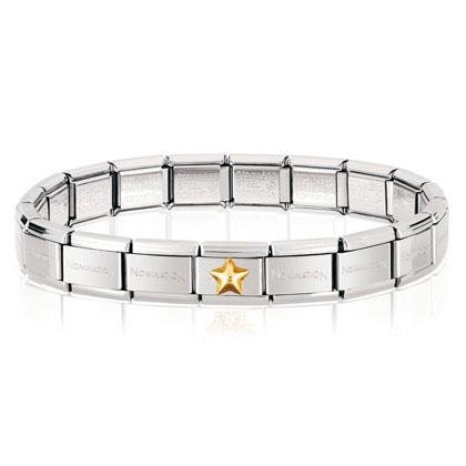 Nomination 18ct gold star starter 19 link bracelet