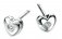 Silver D For Diamond Heart Stud Earrings