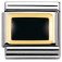 Nomination Stainless Steel, 18ct & Enamel Black Square Charm.