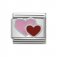 Nomination Silver Shine Red Pink Double Heart Charm