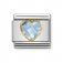 Nomination 18YG CZ Heart Light Blue Facetted Charm