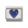 Nomination 18YG CZ Heart Blue Facetted Charm