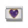 Nomination 18YG CZ Heart Purple Facetted Charm