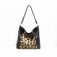 Leather Handbag with Adjustable Strap Leopard Print