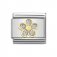 Nomination 18ct Gold Glitter Flower Plate Charm.