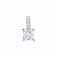 DiamonFire Silver Zirconia Princess Cut Solitaire Pendant