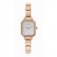 Paris Classic Rose Gold Plated & Rectangular Silver Glitter Dial Watch