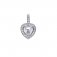 DiamonFire Silver Zirconia Heart Pave Pendant