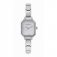 Paris Classic Stainless Steel & Rectangular Silver Glitter Dial Watch
