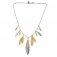 Azendi Silver Multi Colour Feather Necklet