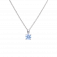 DiamonFire Silver Blue Zirconia Round Solitaire Pendant