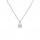 DiamonFire Silver Pink Zirconia Round Solitaire Pendant