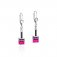 GeoCUBE® Earrings classic Polaris & Rhinestone Pink