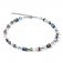 Necklace, Bracelet & ER Set GeoCUBE® Swarovski® Crystals & Gemstones blue-green