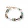 Necklace, Bracelet & ERs Set GeoCUBE® Swarovski® Crystals & Gemstones green-beige