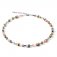 Necklace, Bracelet & Earrings Set GeoCUBE® medium olive-peach