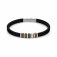 City Stainless Steel, Brown PVD & Rubber with White CZ Bracelet