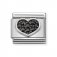 Nomination Silver Heart Black CZ Charm