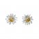 Silver Chrysanthemum November Birthday Flower Earrings