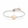 Milleluci Letter J Stainless Steel with White CZ & Rose Gold Bracelet