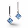 Coeur De Lion Elegance Square Light Blue Crystal Earrings