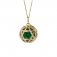 Fiorelli Silver Gold plated Green CZ Pendant | Heart Chakra