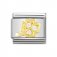 Nomination Stainless Steel, 18ct Gold CZ set White Four Leaf Clover Charm.