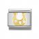 Nomination Stainless Steel, 18ct Gold CZ set White Danish Horseshoe Charm.