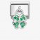 Nomination Drop Silver Green CZ Clover Charm.