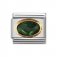 Nomination 18ct Gold CZ set Emerald Green Oval Faceted Charm.