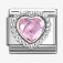 Nomination Silver Pink Heart shaped Faceted CZ Dots Edge Charm