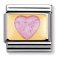 Nomination 18ct & Enamel Pink Glitter Heart Charm.