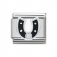 Black Horseshoe Nomination Silver Cubic Zirconia Classic Charm
