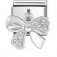 Nomination Drop CZ Bow Charm in Stainless Steel, CZ & Silver.