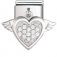 Nomination Drop Flying Heart with Wings in Stainless Steel, CZ & Silver Charm.