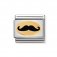 Nomination Stainless Steel, Enamel & 18ct Black Monsieur Mustache Charm.