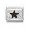 Black Star Nomination Silver Cubic Zirconia Classic Charm