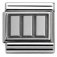 Nomination  Silver Shine 3 Rectangular Plates Charm