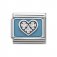 Blue Heart Nomination Silver Cubic Zirconia Classic Charm