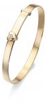 9ct Yellow Gold D For Diamond Heart Bangle