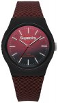 Superdry Red To Black Gradient Dial Red Patterned Strap
